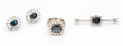 Saphir-Brillant-DiamantSchmuckgarnitur - Umění, starožitnosti, šperky