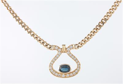 Brillant-Saphircollier - Arte, antiquariato e gioielli
