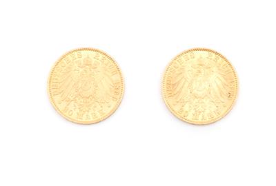 2 Goldmünzen Deutsches Reich - Antiques, art and jewellery