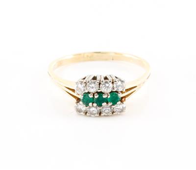 Brillant-Smaragd-Damenring - Arte, antiquariato e gioielli