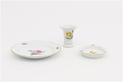 1 Dessertteller, 1 Aschenschale, 1 Vase - Arte, antiquariato e gioielli