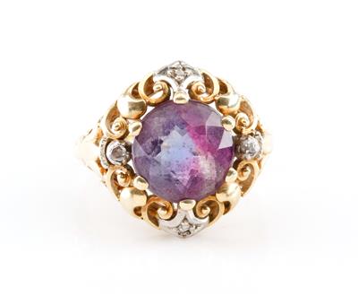 Amethyst-Diamantrautendamenring 1. Drittel 20. Jh. - Arte, antiquariato e gioielli