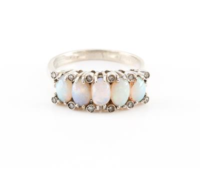 Opal-Diamant-Damenring - Antiques, art and jewellery