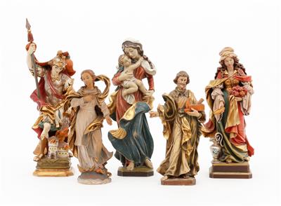 5 Heiligenfiguren - Antiques, art and jewellery