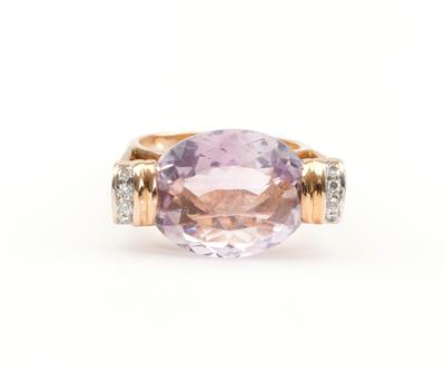 Amethyst Brillantring - Antiques, art and jewellery