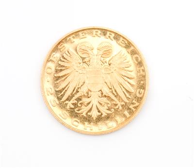 Goldmünze 25 Schilling Jahrgang 1935 - Umění, starožitnosti, šperky