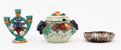 1 Bowletopf, 1 Kerzenleuchter 3-flammig, 1 Schale - Kunst, Antiquitäten und Schmuck online auction