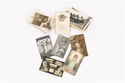 Ca. 135 alte Post-, Ansichts- und Glückwunschkarten tlw. um 1900 - Arte, antiquariato e gioielli