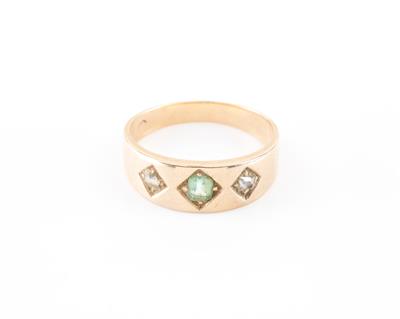 Diamant Smaragddamenring - Umění, starožitnosti, šperky