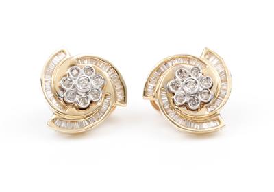 Brillant-Diamantohrclips zus. ca. 1,10 ct - Antiques, art and jewellery