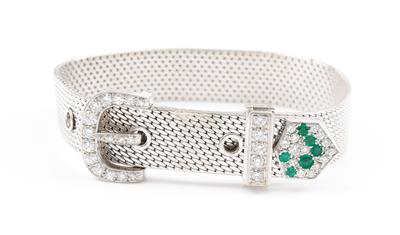 Brillant-Smaragd-Armband in Gürtelform - Antiques, art and jewellery