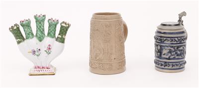 2 Bierkrüge, 1 Vase, 5-teilig, um 1900 - Antiques, art and jewellery