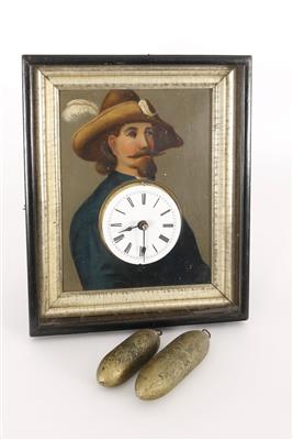 Rahmenuhr mit Automat (sogenannter Augenwender) 2. Hälfte 19. Jh. - Kunst, Antiquitäten und Schmuck