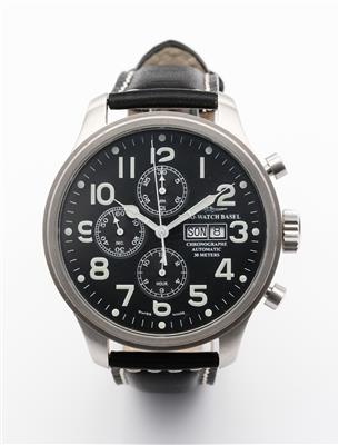 Herrenarmbanduhr Zeno Watch Basel, Chronograph - Umění, starožitnosti, šperky