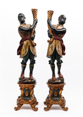 Paar Kerzenleuchter im Barockstil Italien 20. Jh. - Antiques, art and jewellery