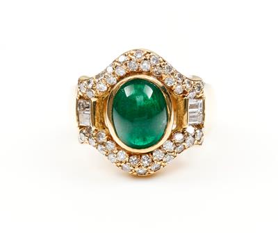Brillant Diamant Smaragdring - Umění a starožitnosti