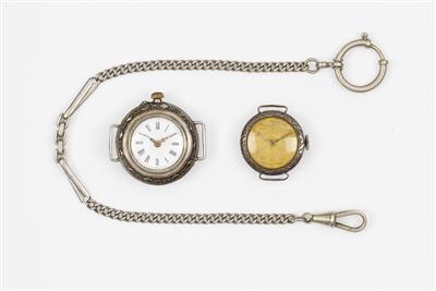 2 Damenarmbanduhren um 1900 - Jewellery, watches and silver