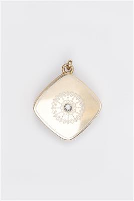 Altschliffbrillant Medaillon um 1900 - Schmuck, Uhren und Silber