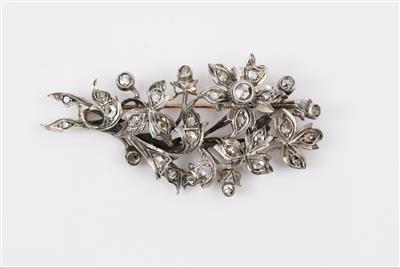 Diamantrauten Blütenbrosche - Schmuck, Uhren und Silber