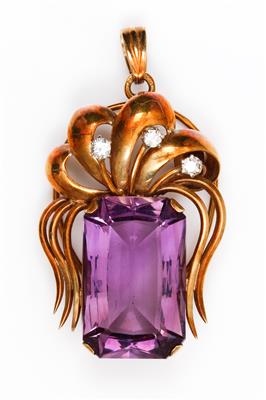 Amethyst Brillantanhänger - Schmuck und Uhren