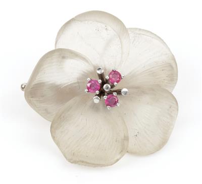 Bergkristallbrosche in Blütenform - Jewellery and watches