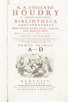 2 Bände "R. P. Vincentii Houdry Bibliotheca Concionatoria Tom. I  &  II von A-K und L-Z" - Umění a starožitnosti