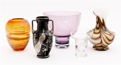 5 Vasen, tlw. Murano, Mitte 20. Jh. - Kunst und Antiquitäten