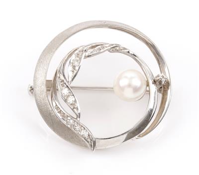 Diamantbrosche zus. 0,11 ct - Jewellery and watches