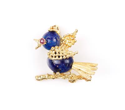 Lapis Lazulibrosche "Vogel" - Jewellery and watches