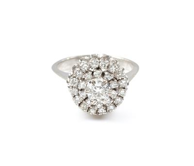 Brillant Diamantring, zus. ca. 0,90 ct - Gioielli e orologi