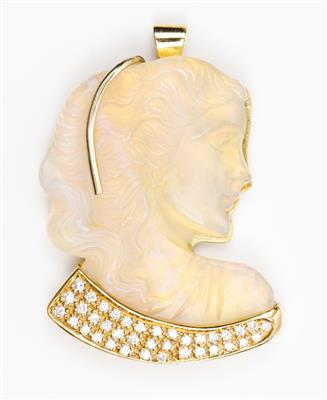 Cammeeanhänger aus Opal mit Brillanten - Jewellery and watches