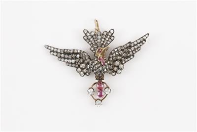 Altschliffdiamantangehänge zus. ca. 3,80 ct um 1900 - Jewellery and watches