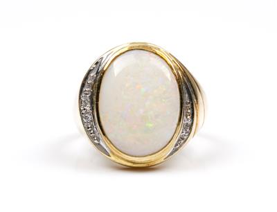 Opal-Brillantdamenring - Schmuck und Uhren