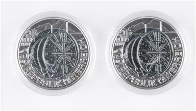2 Stk. Silbermünzen 25 Euro, Tunnelbau - Gioielli e orologi