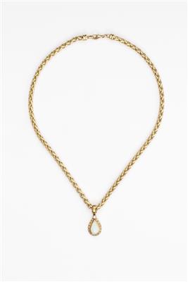 Opal-Brillantangehänge zus. ca. 0,30 ct an Halskette - Jewellery and watches