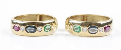 Brillant Smaragd Rubin Saphir Ohrringe - Jewellery and watches