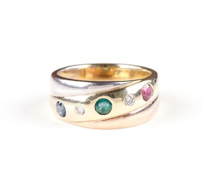 Brillant Saphir Rubin Smaragdring - Jewellery and watches