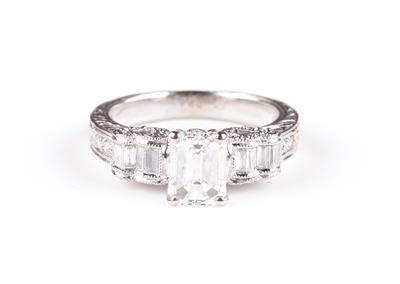 Diamantdamenring zus. ca. 1,35 ct - Jewellery and watches