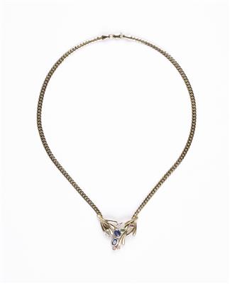 Rubin Saphir Smaragd Diamantcollier zus. ca. 1,20 ct - Jewellery and watches