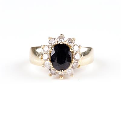 Saphir Brillantring zus. ca. 1,80 ct - Gioielli