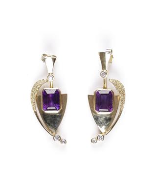 Amethyst-Brillantohrstecker - Jewellery and watches