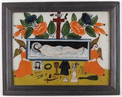 Hinterglasbild "Heiliges Grab Jesu", Sandl 19. Jahrhundert - Antiques and art