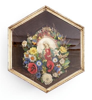Madonna im Blumenkranz, um 1900 - Kunst und Antiquitäten