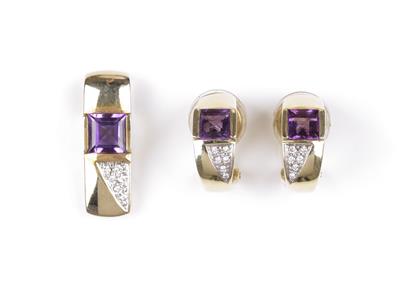 Brillant Amethystanhänger und Ohrringe - Jewellery