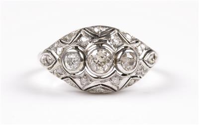 Altschliffbrillant Diamantrautenring zus. ca. 0,75 ct - Jewellery