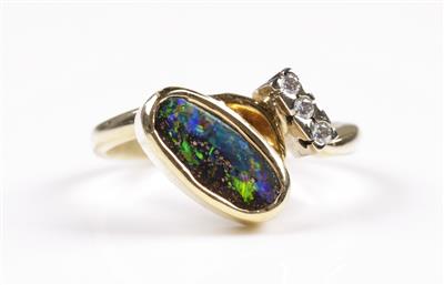 Opal-Brillantdamenring - Schmuck