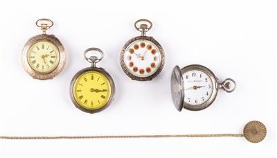 Konvolut 4 Taschenuhren - Náramkové a kapesní hodinky