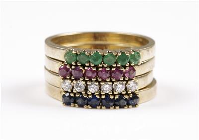 Brillant Saphir Rubin Smaragdringe - Jewellery and watches