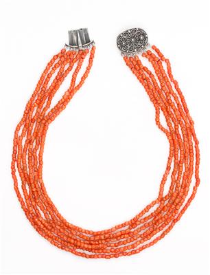 Korallencollier - Schmuck und Uhren