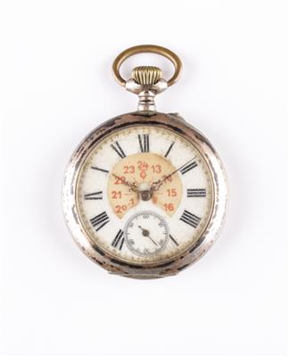 Taschenuhr mit Uhrkette und Hufeisenanhänger - Armband- und Taschenuhren